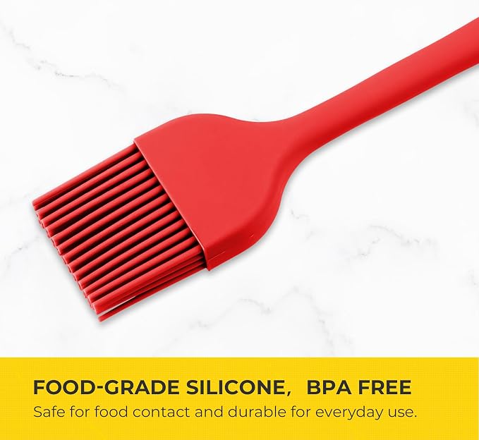 Elihome × Peanuts Silicone Basting Brush (8.75”) – Heat Resistant to 600°F, Food-Grade Platinum Silicone, Seamless 1-Piece Design, Non-Stick Safe, Dishwasher Safe, Red