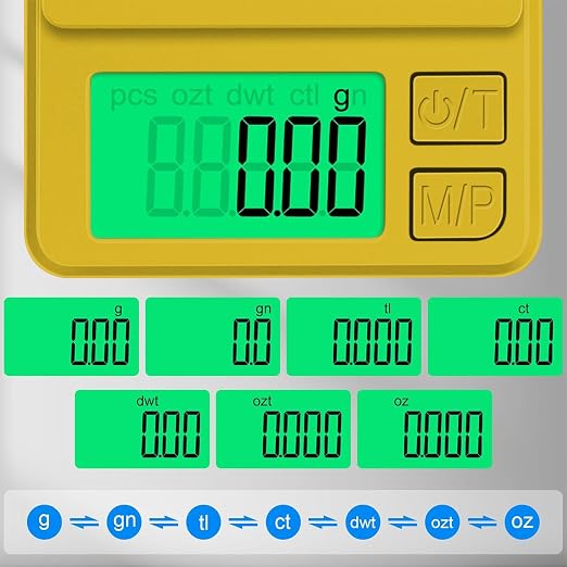 1000g Gram Scale, Diyife 0.01g Precision Pocket Scale with Backlit LCD | 7 Units, Protective Cover, Tare Function, Digital Jewelry Scale for Gold, Gem, Battery Included, Gold