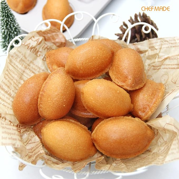 CHEFMADE Muffin Cake pan, 20-Cavity Non-Stick Lemon-Shaped Bakeware for Oven Baking (Champagne Gold)