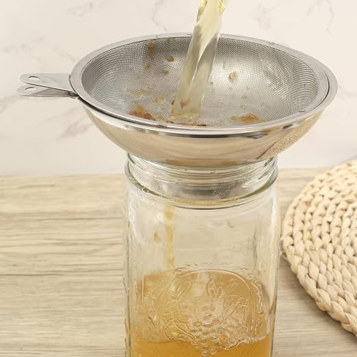 Serinar Canning Funnel with Stainless Steel Filter for Wide Mouth Mason Jars - Kitchen Filling Stainless Steel Wide Mouth Funnel（for Wide Mouth Mason Jars）
