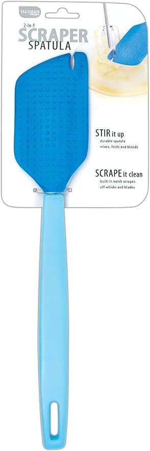 Talisman Designs 2-in-1 Beater Scraper & Spatula | Baking & Cooking Kitchen Tool | Multipurpose Utensil | Spatula Baking Scraper | Comfort Grip Handle