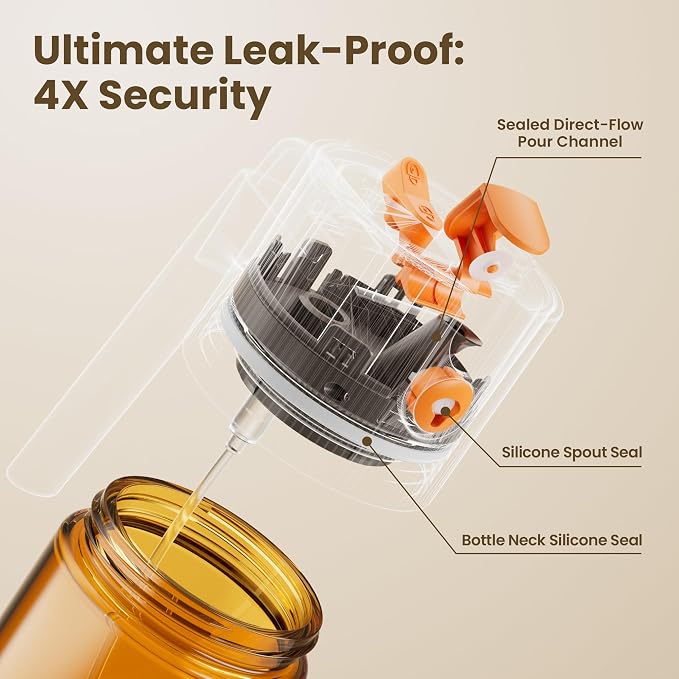 LAKUMIQI 2 in 1 Oil Sprayer for Cooking, 17oz | Light-Blocking Glass Spray Bottle with Stickers, Oil Dispenser for Salad, Air Fryer & BBQ
