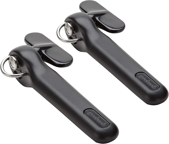 GoodCook Everyday Safe-Cut Manual Can Opener, Set of 2 – Heavy Duty Can Opener with Safe Cut Lid Lifter, Smoothly Cuts & Removes Lids, Hands-Free Lid Disposal, Easy to Use Kitchen Tool