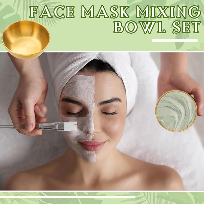 Teenyyou 12 Pcs 3.23 In DIY Face Mask Bowl Stainless Steel Esthetician Facial Mask Bowl Small Facial Esthetician Supplies for Women Skincare Products Lady Home Salon Cosmetic Beauty (Gold)
