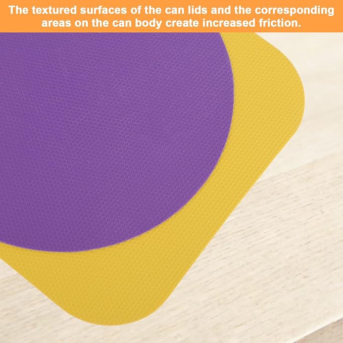 LUTER 4pcs Jar Opener Gripper Pad for Seniors with Weak Hands, Rubber | Multi-function Silicone Bottle Opener Lid Cap Rubber Gripper Pads Kitchen Coasters Gadgets, Yellow, Purple