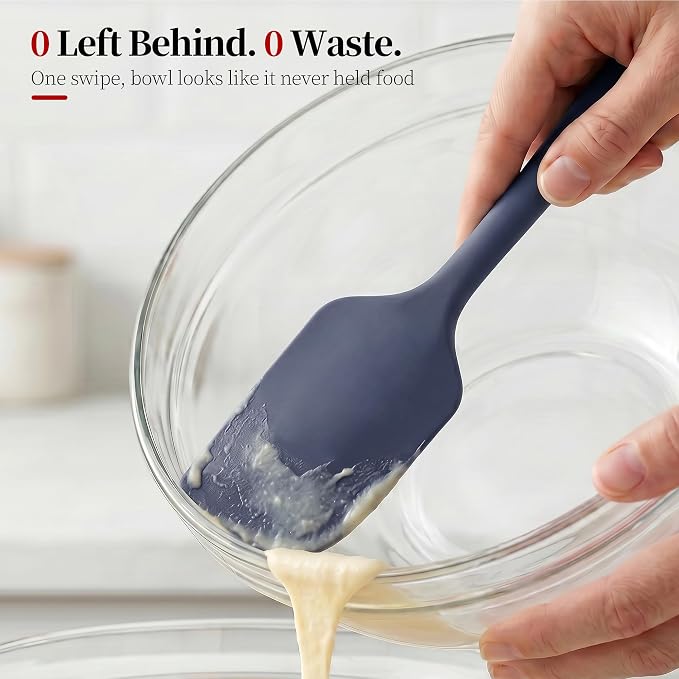 600ºF Heat Resistant Large Baking Silicone Spatula, Midnight Blue | 11.34in High Heat Food Safe Flexible Kitchen Silicone Scraper for Cooking Mixing Scraping Stirring Nonstick Cookware Pan Bowl