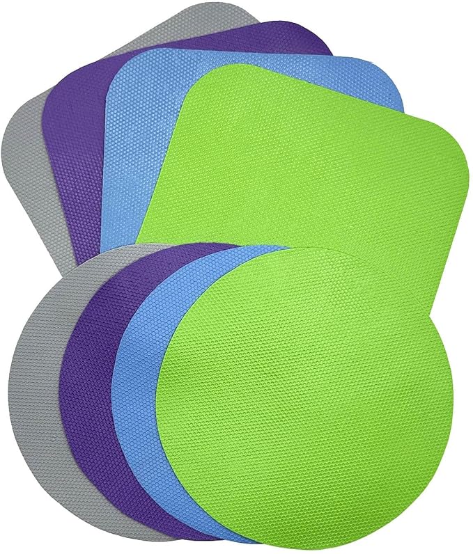 8 Pack Jar Opener Gripper, Rubber Jar Opener Gripper Pad for Seniors with Arthritis, Jar Lid Opener, Bottle Cap Opener for Weak Hands (Blue,Green,Grey,Purple)