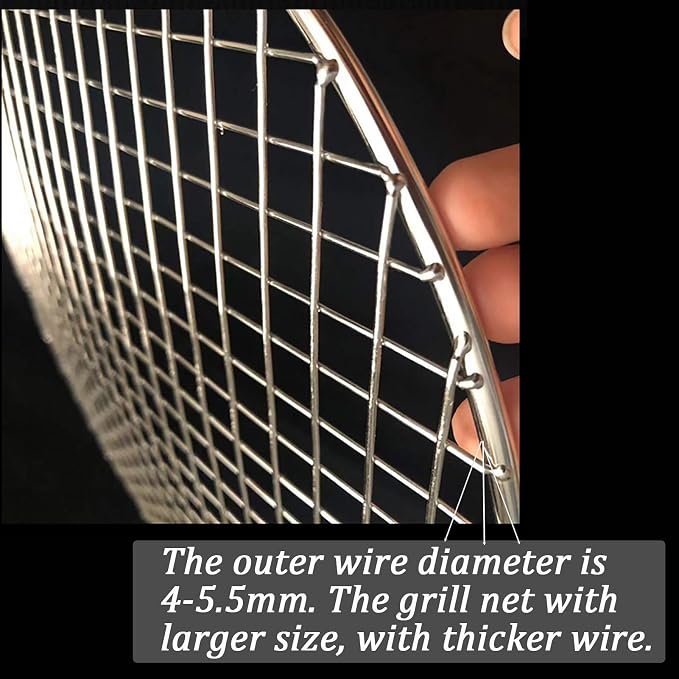 Round Barbecue Grids with Legs Dia 13.8" Straight Wire Footed Steaming 304 Stainless Steel Cooling Rack Multi-Purpose Grill Rack for Airfryer Instant Pot/Pressure Cooker (350mm/13.8")