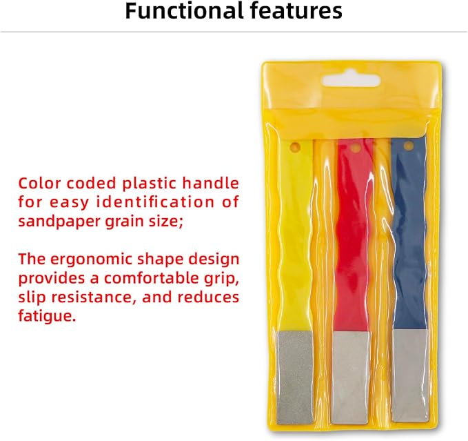DMD Mini Diamond Sharpening File Set, 6PCS Portable Knife Sharpener Kit with Color-Coded Grits (#220/#400/#600) for Kitchen Knives, Garden Tools, Fishing Hooks & Outdoor Gear