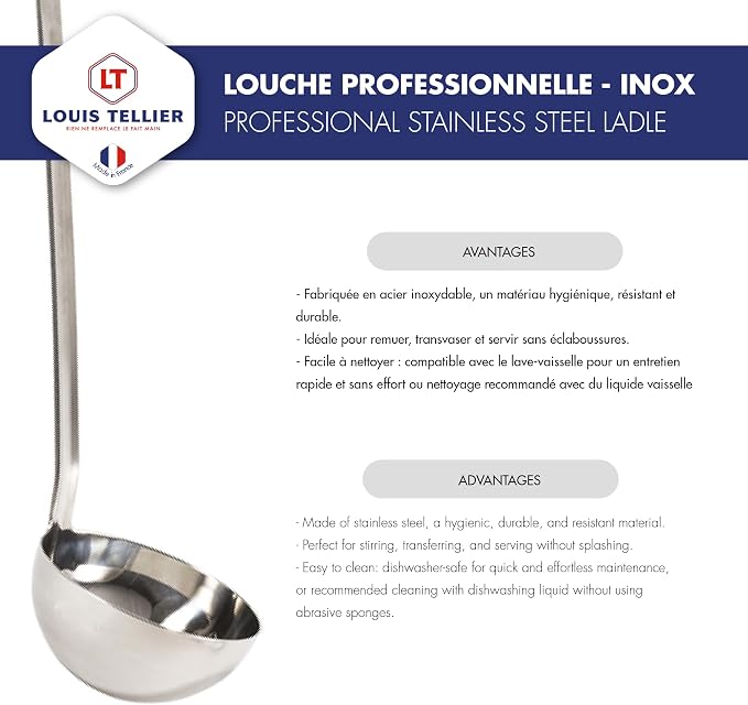 Professional Ladle - Stainless Steel - 10 cm - 250 ml