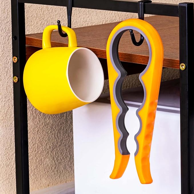Bloss Jar Opener Bottle Opener for Seniors,Weak Hands and Arthritis,Orange | Anti-Slip Rubber Strip Inside,Eight Sizes of Circular Openings,Cap and Bottle Great Kitchen Gadgets,Useful Gifts for Elderly