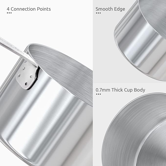 Measuring Cups and Spoons Set: U-Taste 18/8 Stainless Steel 12 Pieces Metal Stacking Kitchen Baking Cooking Food Measure Set 7 Cups 5 Spoons with Strengthened Weld Joints (Black, Upgraded Version)