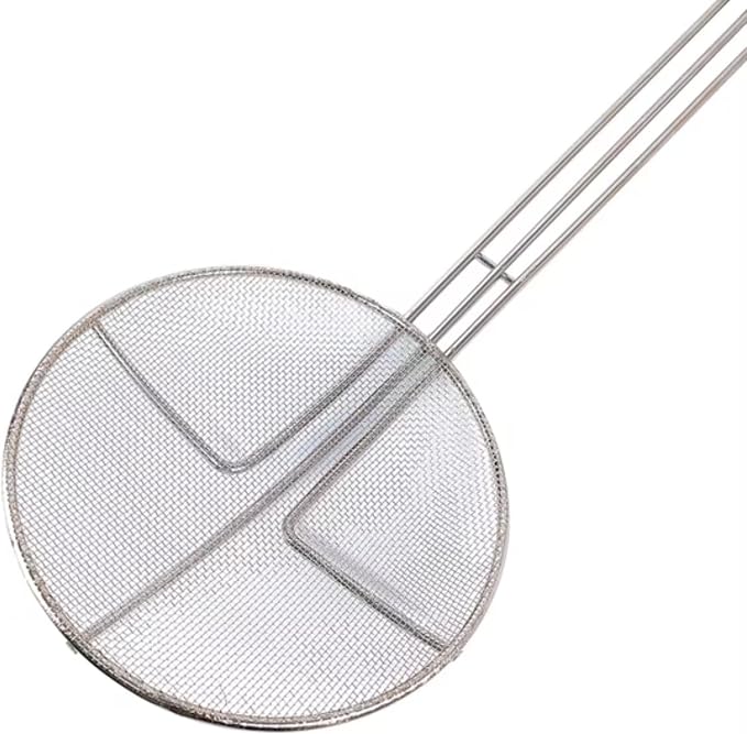 6-1/2 Inch Round Mesh Skimmer Nickel Plated Wire Strainer for Frying Cooking and Draining