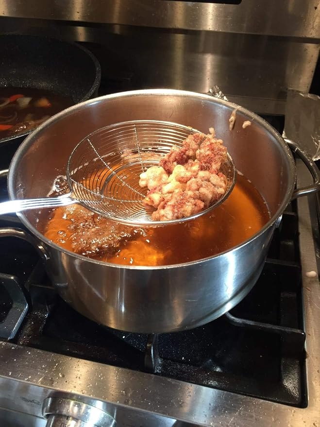 Wire Kitchen Skimmer Spider Strainer Stainless Steel food colander Slotted Ladle Scoop For Pasta Deep Frying Chips