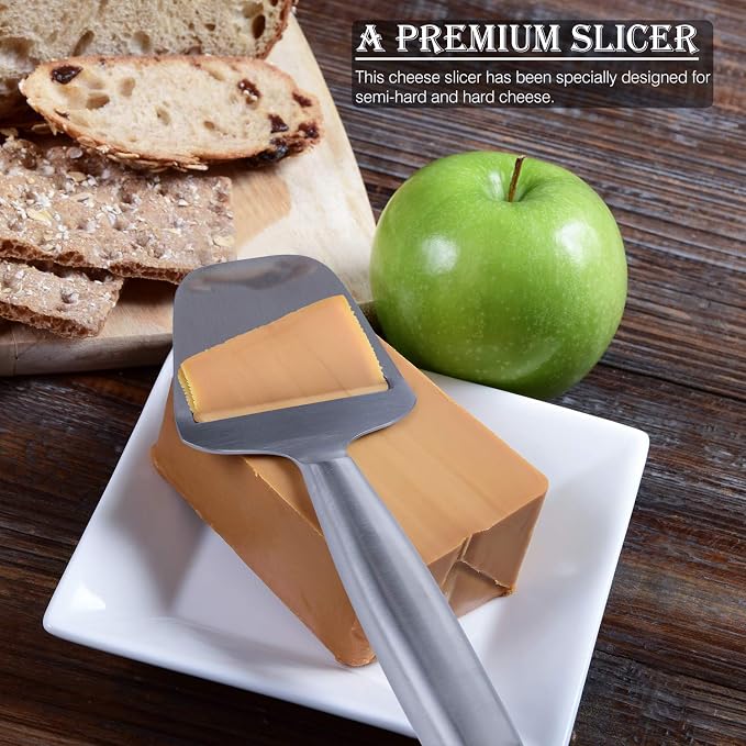 WoneNice Cheese Knives Set, Collection Cheese Knife Gifts Set with 3 Long Handle Cheese Knife & Cheese Slicer For All Types of Cheese