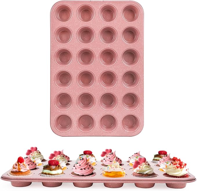 2-Pack Healthy Baking Cupcake Pan| Non Stick 12-Cup Muffin Pan | Durable & Easy Clean Muffin Tin | Perfect for Cupcakes, Muffins (Beige)