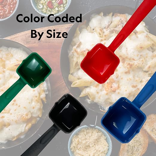 Rite-Size 6 oz. Solid Square Server Portion Utensil, Copolymer Plastic Heat Resistant Professional Cooking Tool, Black
