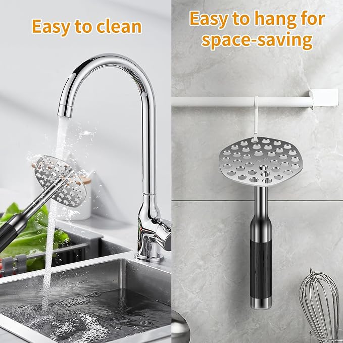 Potato Masher 316 Stainless Steel, Heavy Duty Masher Kitchen Tool & Mashed Potato Masher, Hand Potatoes Masher for Potatoes, Tomatoes, Avocados, Beans, Fruit & Vegetables