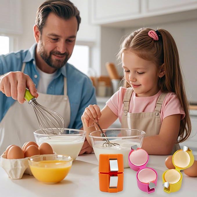 Egg Shell Opener, 2025 New Egg Cracker for Raw Eggs, Hard Boiled Egg Peeler Stainless Steel Egg Cutter Egg Cracker Tool for Raw Eggs, Handheld Eggs Breaker Kitchen Gadgets (Orange)