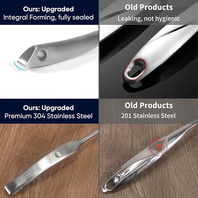 Newness Slotted Spon and Spaghetti Server, [Rustproof, Integral Forming, Durable] 304 Stainless Steel, with Vacuum Ergonomic Handle, Comfortable Grip Design