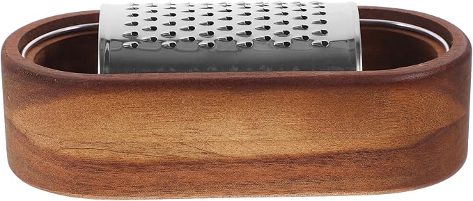 Luxshiny Stainless Steel Cheese Grater with Wooden Box - Multifunctional Vegetable Shredding Tool for Effortless Grating and Slicing in Kitchen