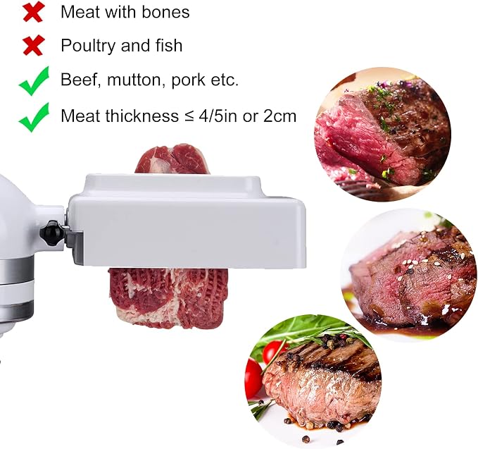 Meat Tenderizer Attachment for All KitchenAid Stand Mixers, Dishwasher Safe | Stainless Steel Rollers, Even Meat Tenderizing, Improved Marinade Absorption, Fits Boneless Meat up to 2 cm Thick