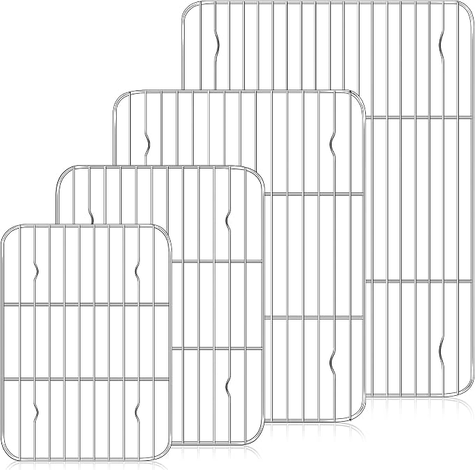 Set of 4 Baking Cooling Rack, Stainless Steel Baking Racks