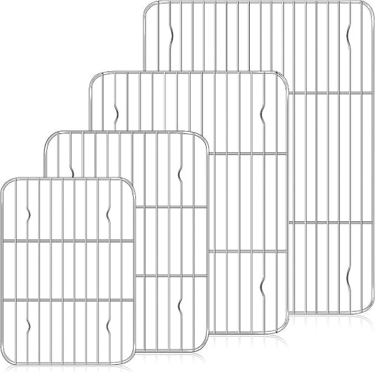 Set of 4 Baking Cooling Rack, Stainless Steel Baking Racks