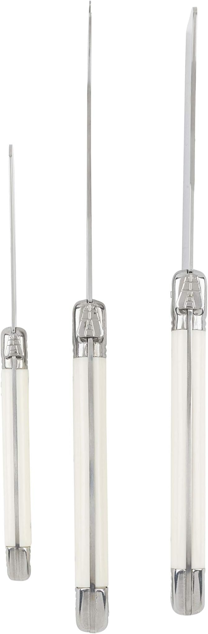 French Home Laguiole Set of 3 Cheese Knives with Ivory Colored Handles