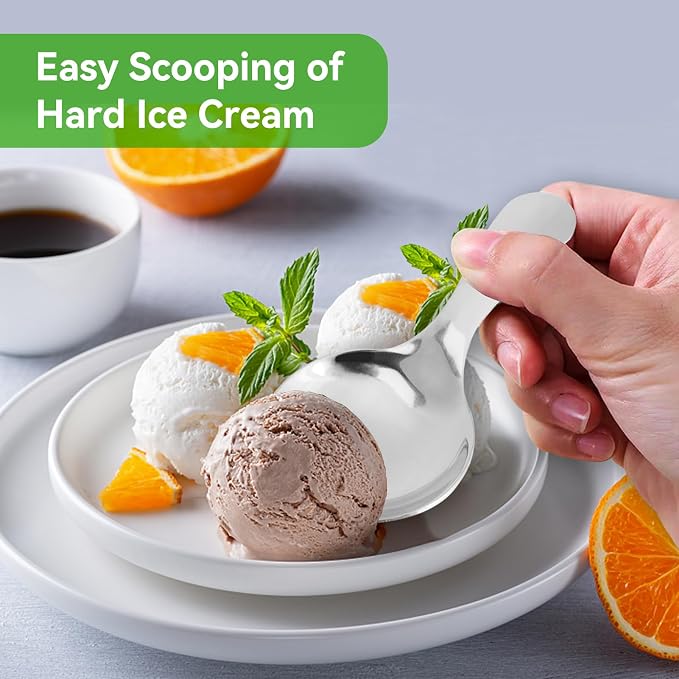 5PCS Ice Cream Scoop, Mini Silver Serve Candy Spoon Stainless Steel Short Handle Salt Condiments Dessert Condiment Spoons for Salt Sugar Condiments Coffee Tea Dessert(Silver)