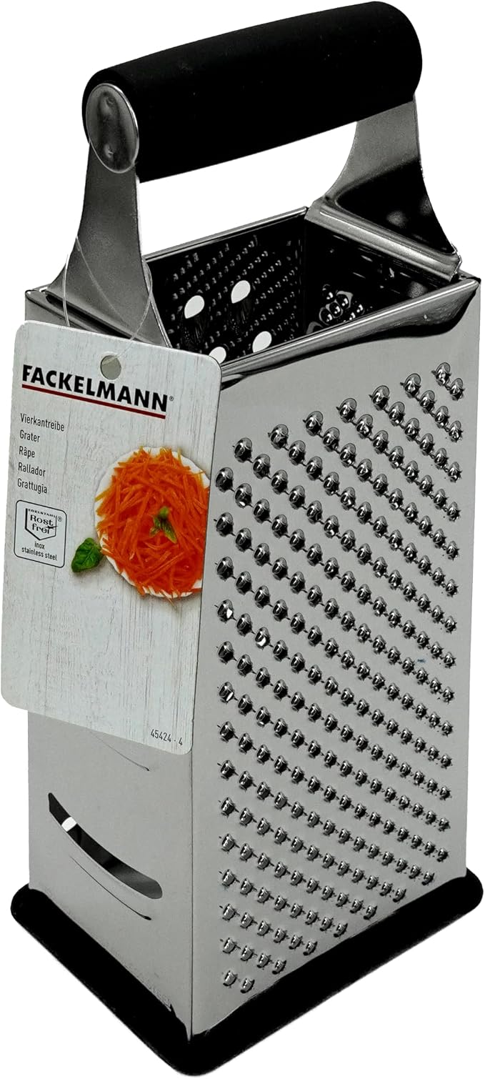 Fackelmann 9.6 x 3.9 x 3.1" "Feel" Stainless Steel/Plastic Pyramid Grater, Silver