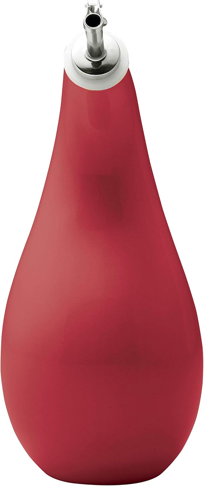Rachael Ray Solid Glaze Ceramics EVOO Olive Oil Bottle Dispenser with Spout - 24 Ounce, Red,(Pack of 4)