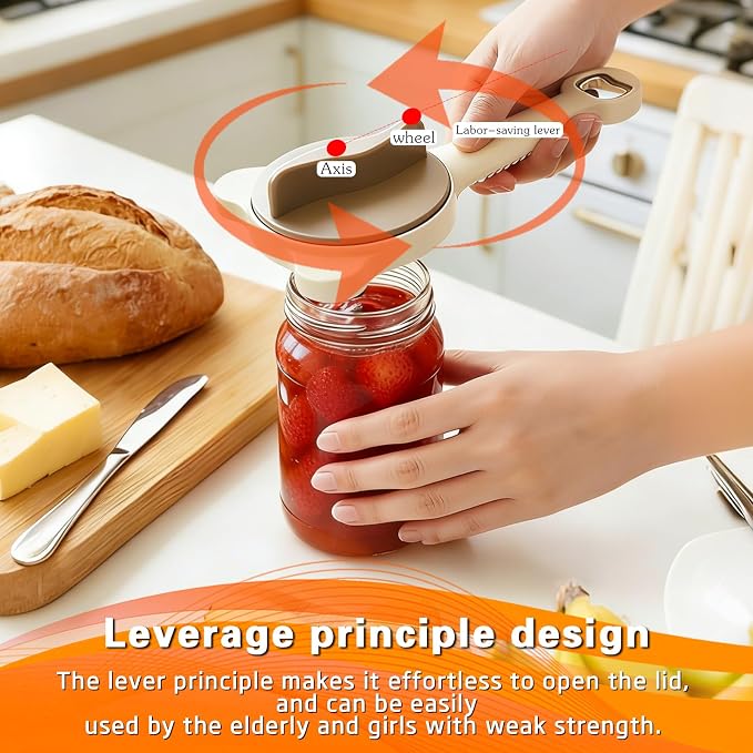 Jar Opener for Seniors Non-Slip Multi Lid Opener | Opens jars, bottles and lids with less effort Adjustable design fits multiple lid sizes Ideal for seniors and weak hands