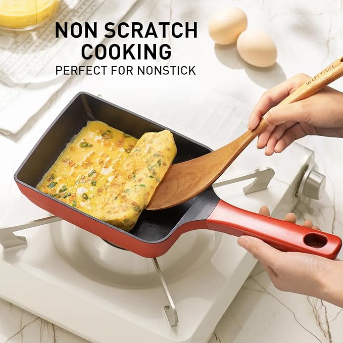 Wooden Kitchen Utensil Set - Natural Solid Wood Spoons, Non-Toxic, Heat Resistant, Non-Scratch and Easy to Clean (A05)