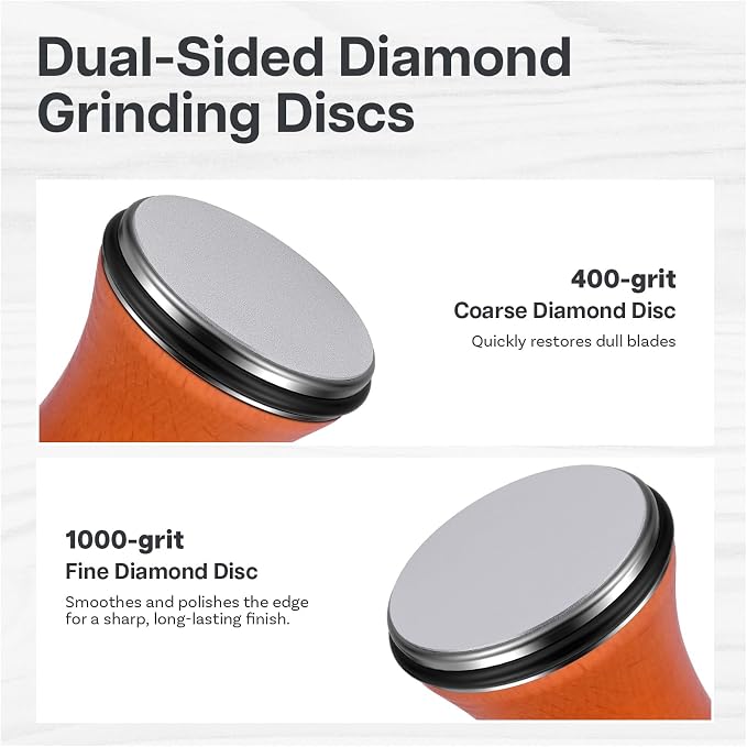 Rolling Knife Sharpener by MMOBIEL – 6 Magnetic Angles (12°, 15°, 17°, 19°, 22°, 25°) – Kitchen Knife Sharpener – Sharpening Kit with Magnetic Diamond Grinding Discs – Gifts for Men & Women