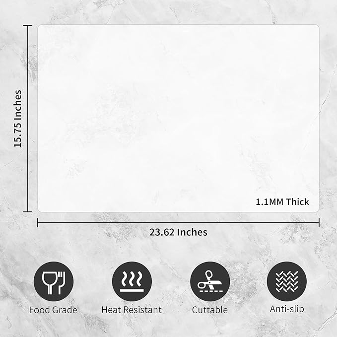 Cuttte 23.62" x 15.75" Large Silicone Mats for Kitchen Counter 1PCS | Heat Resistant Mats for Countertop, Anti-slip Quartz Countertop Protector for Air Fryers Coffee Pots Baking, Dishwasher Safe