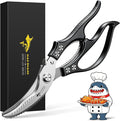 MAD SHARK Professional Heavy Duty Poultry Shears - Kitchen Shears for Spatchcocking Chicken and Meat Cutting, Multi-Purpose Kitchen Scissors for Food, Spring-loaded (Black)