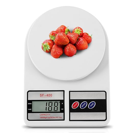 Partyreal Digital Kitchen Scale Capacity, Stainless Steel Food Scale with oz/g Units | Replaceable Battery Power | Ideal for Meal Prep, Cooking, Baking