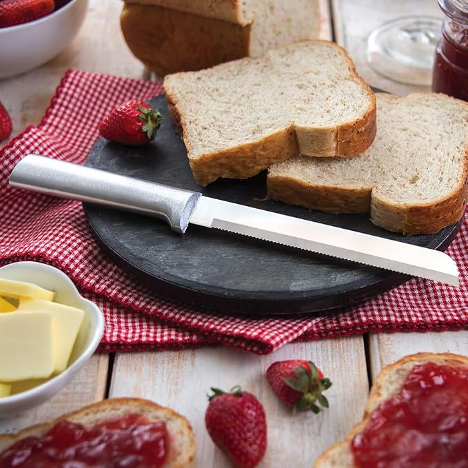Rada Cutlery 6" Bread Knife (R136), Stainless Steel Serrated Blade, Silver Handle, Pack of 2