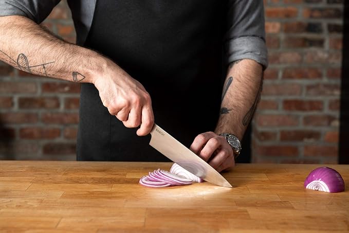 Babish 8-Inch Chef Knife – High-Carbon German 1.4116 Steel Kitchen Knife – Professional Cutlery for Precise Slicing and Chopping