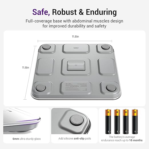 Scale for Body Weight, 450lb Digital Bathroom Scales for People | Highly Accurate Automatic Weighing Machine for Baby, Pet, Light Items, Large LED, Sturdy and Durable Base