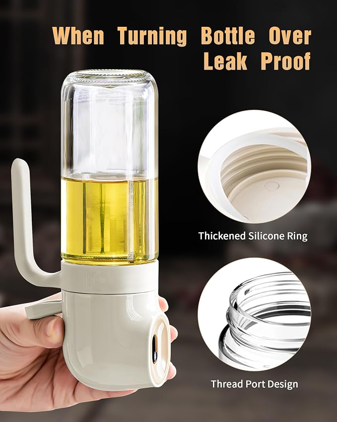 Oil Sprayer for Cooking, 250ml Refillable Glass Olive Oil Spray Bottle, Continuous oil dispenser for kitchen, 8.4oz Olive Oil Mister Kitchen Gadgets for Air Fryer,Salad, Baking, BBQ