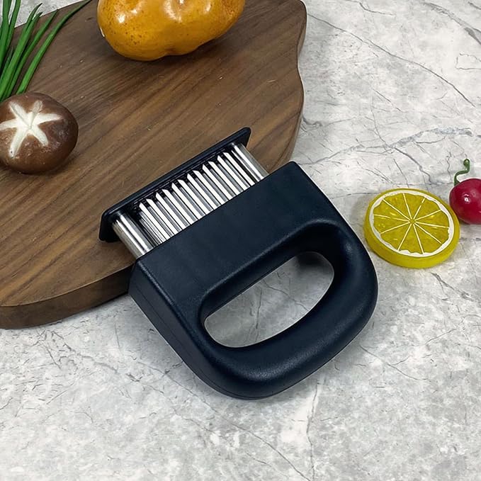 Stainless Steel Meat Tenderizer, Meat Hammer with Non-Slip Handle and 48 Stainless Steel Blades, Meat Mallet for Beef, Chicken, and Pork