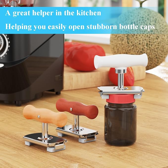Jar Opener for Seniors with Arthritis & Weak Hands, Easy Twist Jar Openers, Adjustable Multifunctional Jar Lid Opener, Jar Bottle Cap Opener Gripper, Useful Gifts for Elderly/Women/Men (Oak)
