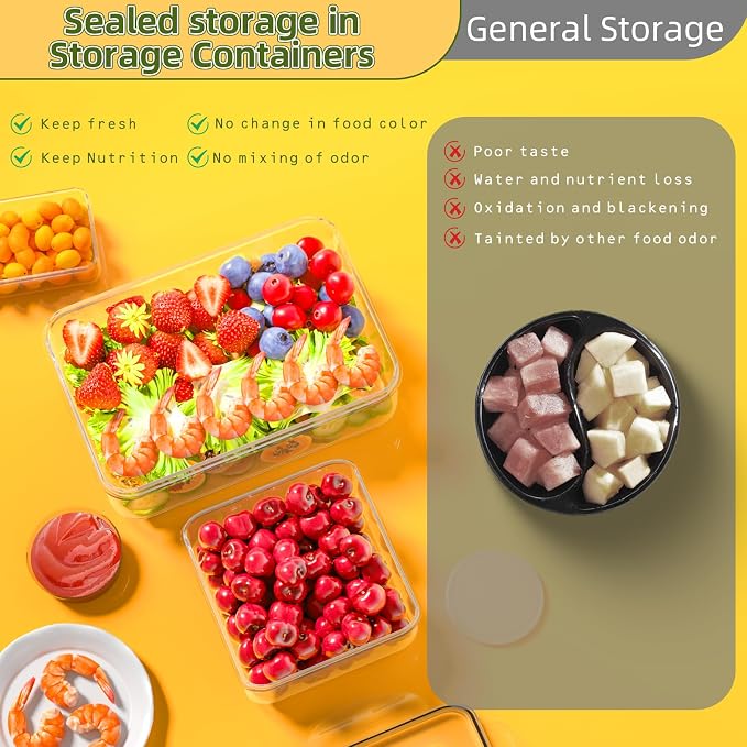 50 PCS Food Storage Containers with Lids Airtight (25 Lids & 25 Containers) | Reusable Plastic Leakproof Meal-Prep Container for Kitchen Storage Organization Microwave/Dishwasher Safe with Labels & Pen