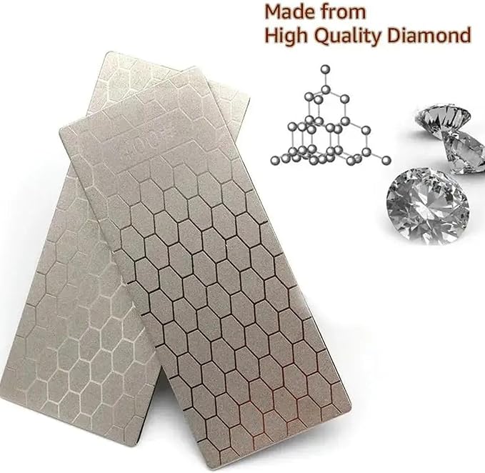 Diamond Sharpening Stone Set, 14 Pcs Diamond Lapping Plate Coarse/Medium/Fine Grit Sharpener, Perfect Assistance Sharpener Angle Guide