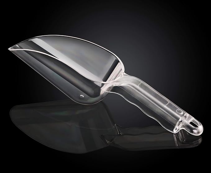 New Star Foodservice Commercial Grade Polycarbonate Plastic Utility Ice Scoop, Clear, 12 oz