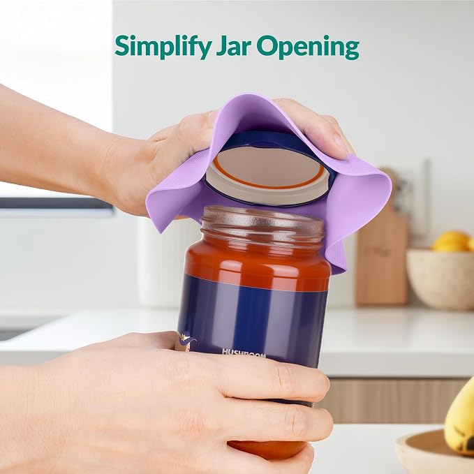 NiHome Silicone Jar Opener Gripper Pads, 6 in for Seniors, Morandi, 4PC | Textured Back Pattern For Superior Grip, Food-Grade Silicone, Heat-Resistant Multi-Use Kitchen Pad For Jars, Pots, Spoons