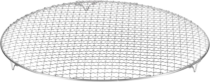 HARFINGTON Round Cooking Rack 15.9-inch Stainless Steel Cross Wire Barbecue Grill Net with 20mm Legs for Cooking Baking Steaming BBQ