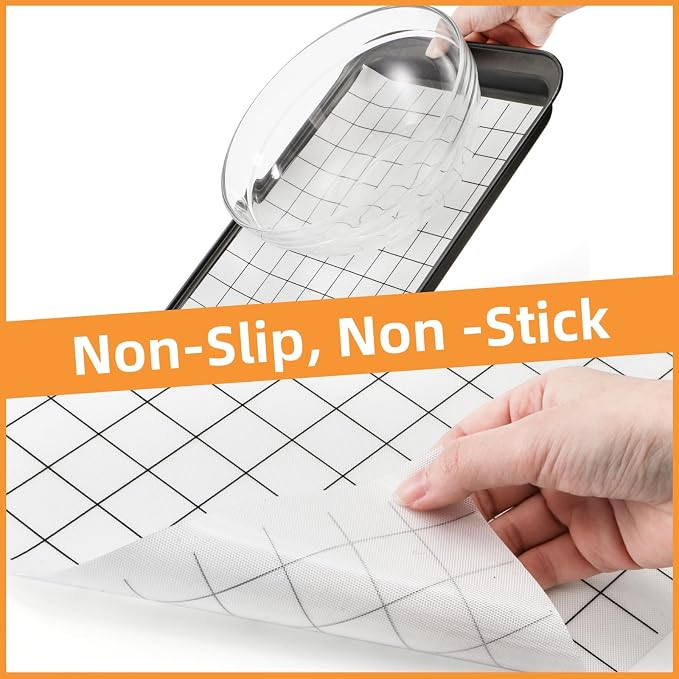 Covzoe Silicone Baking Mat Roll, 12 In x 8 FT Heat Resistant Pastry Mat | Non-Stick Grid Baking Bread Mat Free Cutting, Food Grade Counter Mat, Air Fryer Liner for Pizza, biscuit, Pie Crust